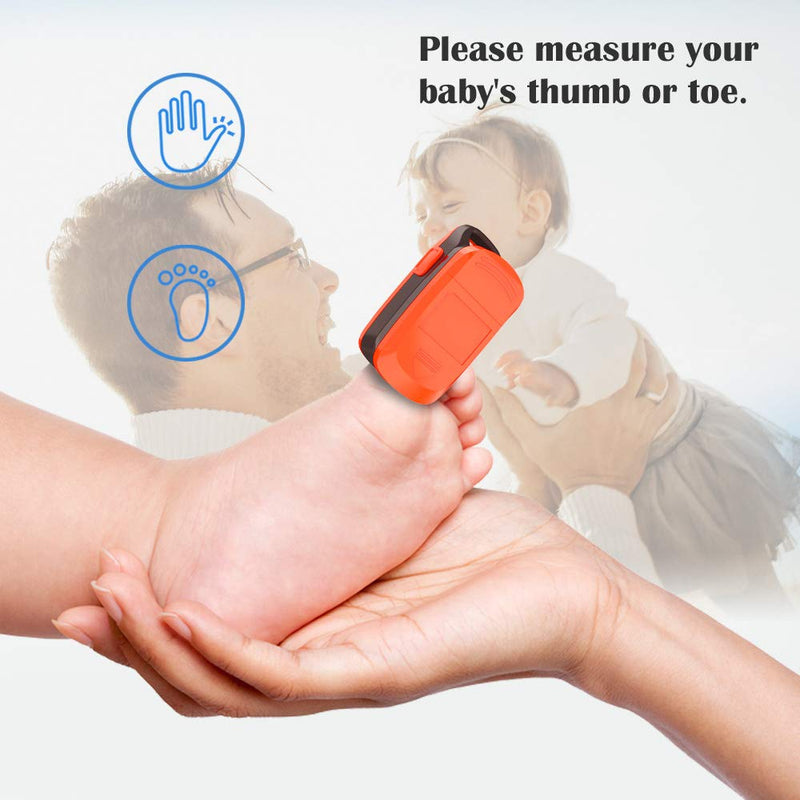 [Australia] - Fingertip Pulse Oximeter with Plethysmograph and Perfusion Index, Include Carrying case, Large OLED Digital Display Blood Oxygen Saturation Monitor Heart Rate Monitor (Color: Red-Orange) 