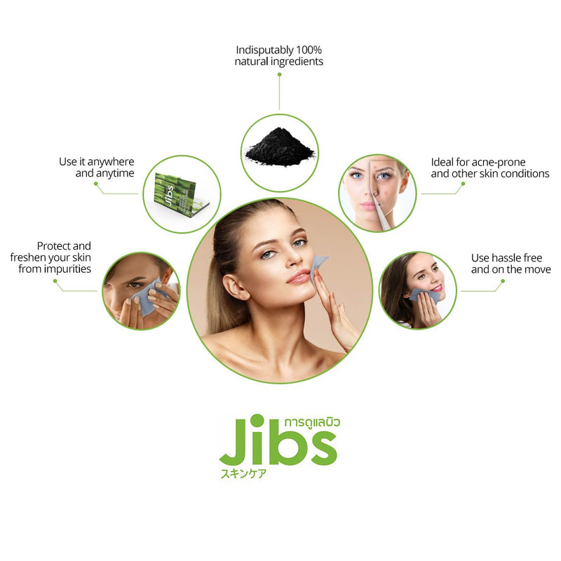 [Australia] - Jibs Charcoal & Bamboo Oil Blotting Paper -50 Premium Quality Facial Oil Absorbing Sheets-Make Up Proof Face Blotter Tissue For Oil Control -Natural Enriched Skin Care Formula To Preven 