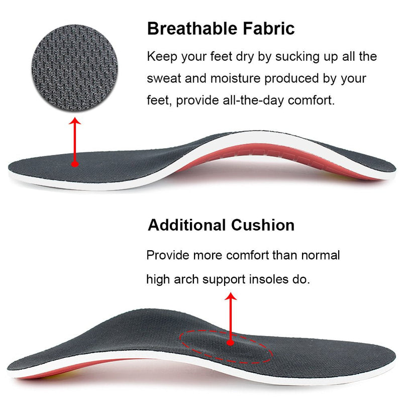 [Australia] - Ailaka High Arch Support Shoe Insoles Inserts for Flat Feet - Orthotic Insoles High Arch for Men Women Arch Pain, Plantar Fasciitis Relief Insoles 9-12 M US Women/7.5-10.5 M US Men 