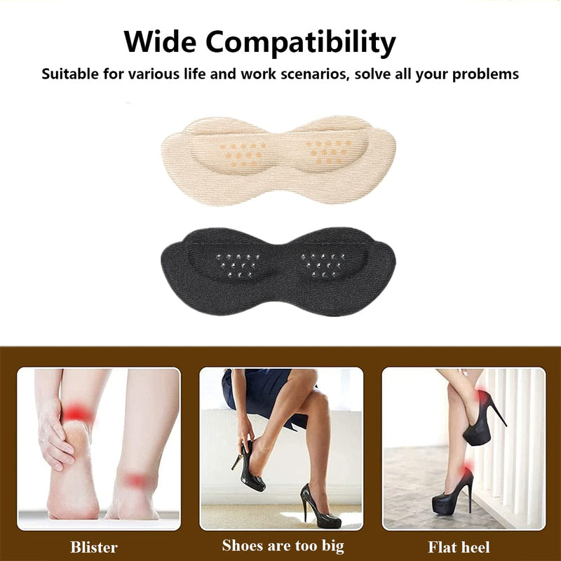 [Australia] - Heel Grips, Heel Cushion Pads for Loose Shoes, 4 Pairs Heel Protectors, Heel Inserts Grips Liners for Women Men Shoes Too Big 