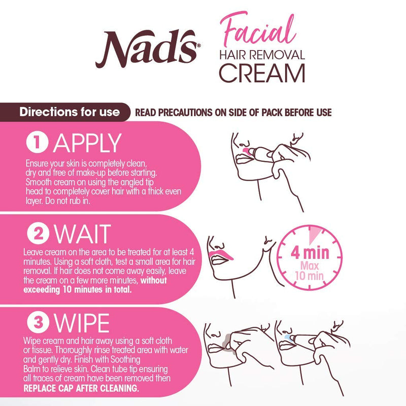 [Australia] - Nad's Facial Hair Removal Cream - Gentle & Soothing Hair Removal For Women - Sensitive Depilatory Cream For Delicate Face Areas, 0.99 Oz (4446) 
