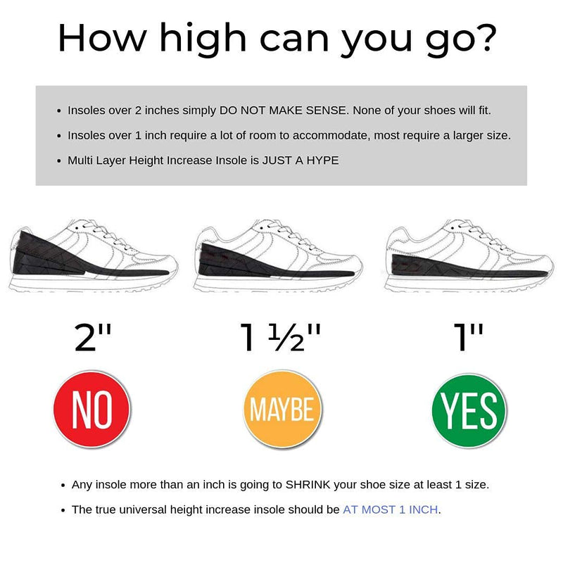 [Australia] - Shoe Lifts for Men - Height Enhancing Elevator Shoe Insoles - 1 1/4 Inch Increase - Make Shoes Taller - IK207 