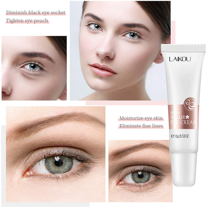 [Australia] - Eye Care Cream Sakura Anti-Wrinkle Anti-Age Skin Firming Serum for Removing Dark Circles Fine Lines Against Eye Puffiness and Bags White 