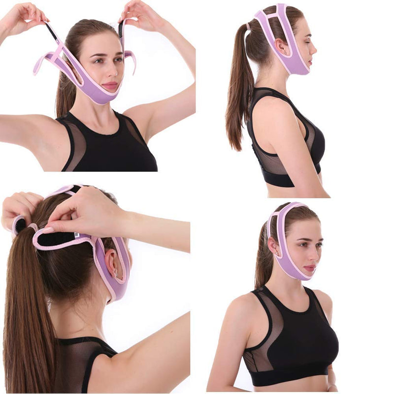 [Australia] - MUYDZ Anti Snore Chin Strap to Help Good Sleep Stop Snoring Sleep Aids Solution for Men Women Kids (Purple) Purple 