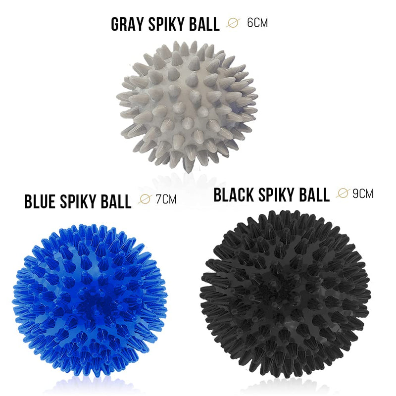 [Australia] - [Spikey Massage Ball Set] 3 x Spiky Ball - Spiky Massage Balls 6,7 & 9 CM - Spikey Ball Hard and 2X Medium, Includes Free Video Instructions, Booklet & Bag � Premium Set 
