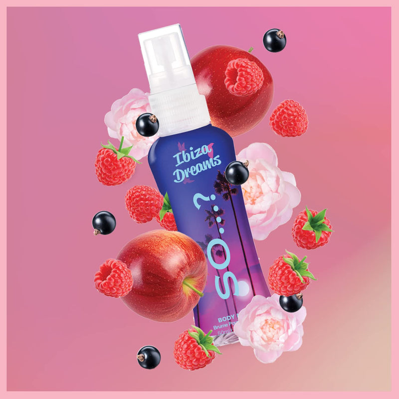 [Australia] - So…? Summer Escapes Womens Gift Set, Body Mist Fragrance Spray (4x50ml) 50 ml (Pack of 4) 