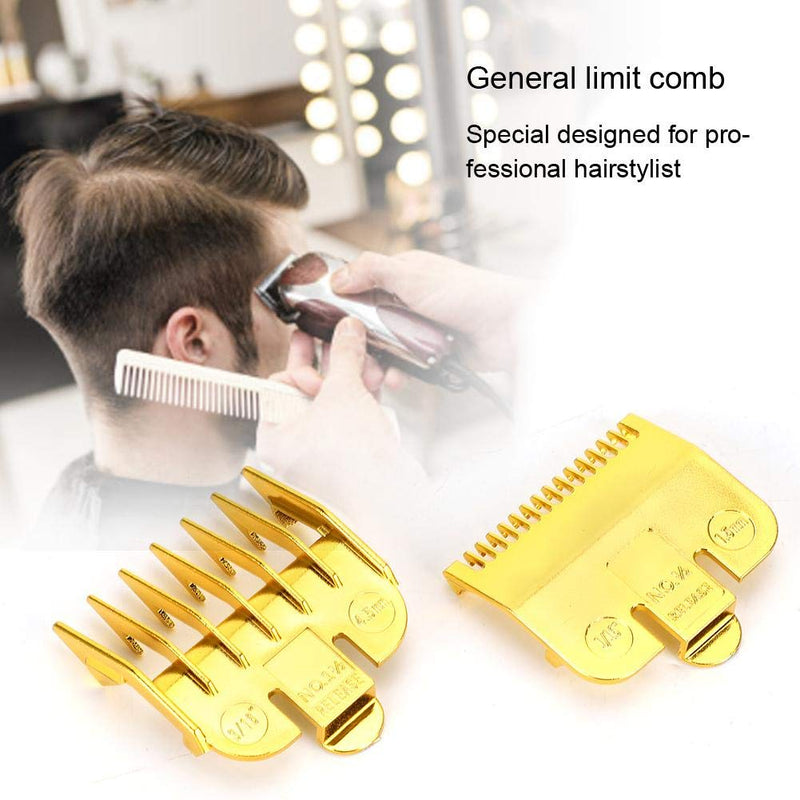 [Australia] - Universal Clipper Comb Attachment for Wahl, Professional Cutting Guide 1.5MM+4.5MM(electroplated plastics gold) Electroplating gold 