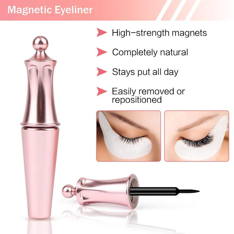 [Australia] - Magnetic Eyelashes with Eyeliner, InBrave 6D Reusable Magnetic False Lashes and Liner Natural Look with Applicator - No Glue Needed (5 Pairs) 55 