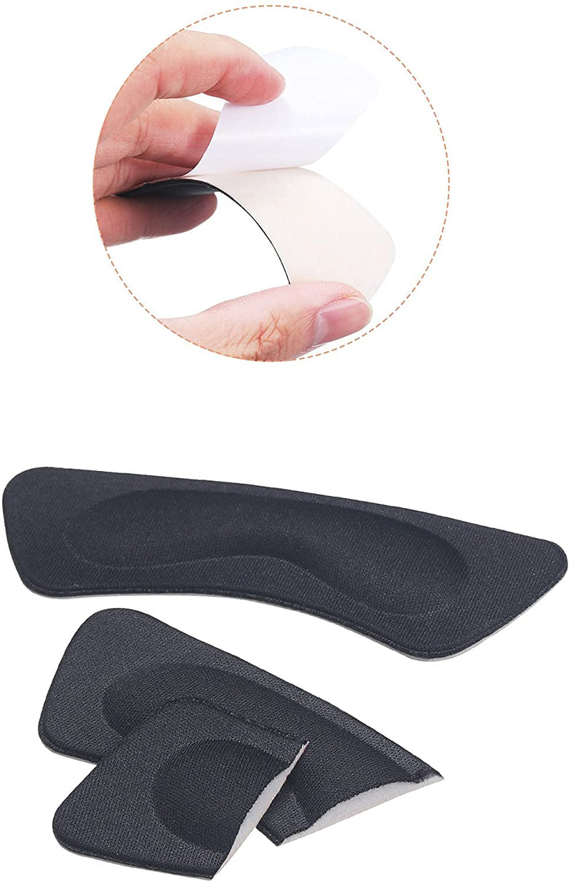 [Australia] - 6 Pairs Heel Cushion Pads Heel Grip Liner Heel Shoe Grips Liner Self Adhesive Shoe Insoles Foot Care Protector Heel Shoe Grips Line for Women Men - Black 
