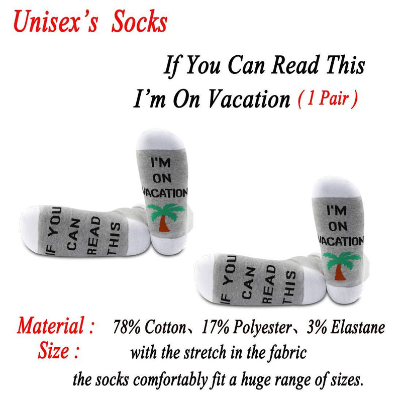 [Australia] - PYOUL Summer Lover Gift Travel Lover Socks Vacation Idea Gift If You Can Read This I’m On Vacation Socks 