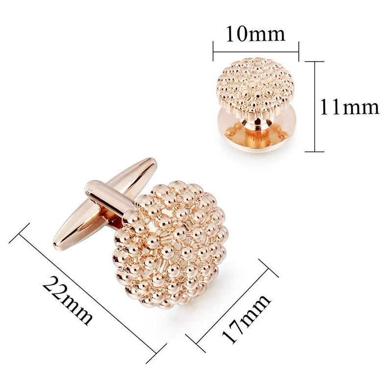 [Australia] - HAWSON Knot Cufflinks Tuxedo Studs Set for Men ROSE GOLD TONE 