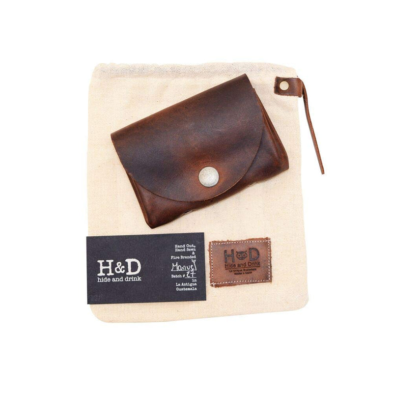 [Australia] - Hide & Drink, Leather Vintage Money Case Bag Snap On Pouch Wallet Change Holder & Card Organizer Accessories, Handmade Includes 101 Year Warranty :: Bourbon Brown 