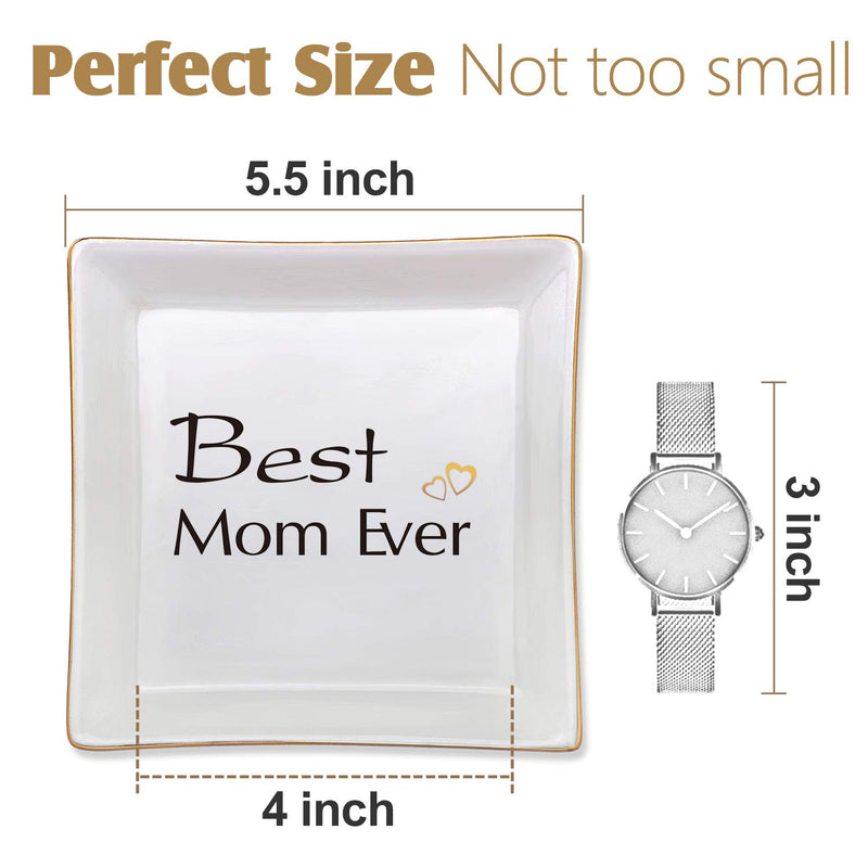 [Australia] - zhengshizuo Best Mom Ever - Mom Birthday Gifts from Daughter Son,Birthday Gifts for Mom, Mother of The Bride Gifts,Mom Gift from Daughter Birthday Gift for Mom,Thanksgiving Gifts, Jewelry Tray 