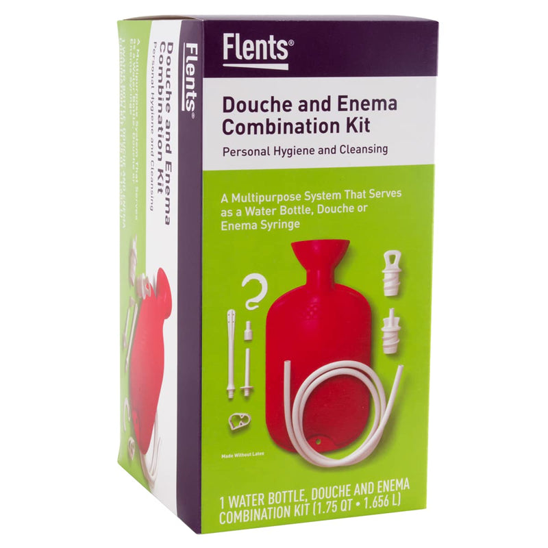 [Australia] - Flents Douche and Enema Combination Kit for Men and Women, Large Capacity, Multipurpose Cleaning System, Made with Comfortable Material, Red (1.66 L) 1.66 Liter 