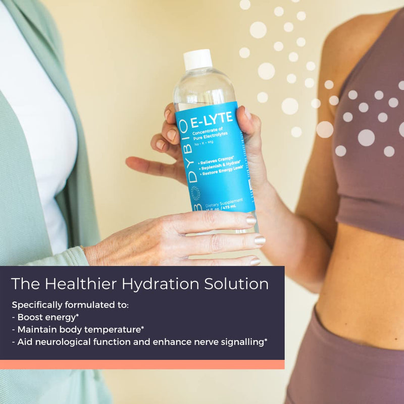 [Australia] - BodyBio Electrolytes for Hydration 16 Oz Concentrate 64 Servings No Sugar Keto Dehydration Recovery with Magnesium Potassium Sodium Relieves Cramps, 473 ml 473.2 ml (Pack of 1) 