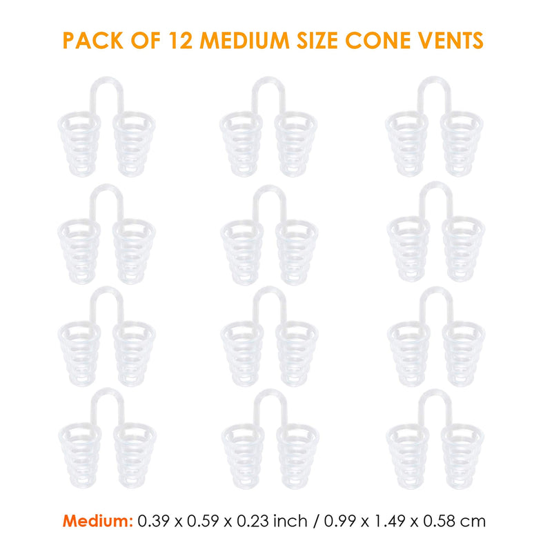 [Australia] - Nose Vent Sinus Relief Dilator (Pack of 12 Medium Size) Hard Silicone Vents - A Simple Solution for Nasal Snorers - Reusable Snoring Device to Enjoy a Peaceful Night's Sleep by Mobi Lock 12 Count (Pack of 1) 