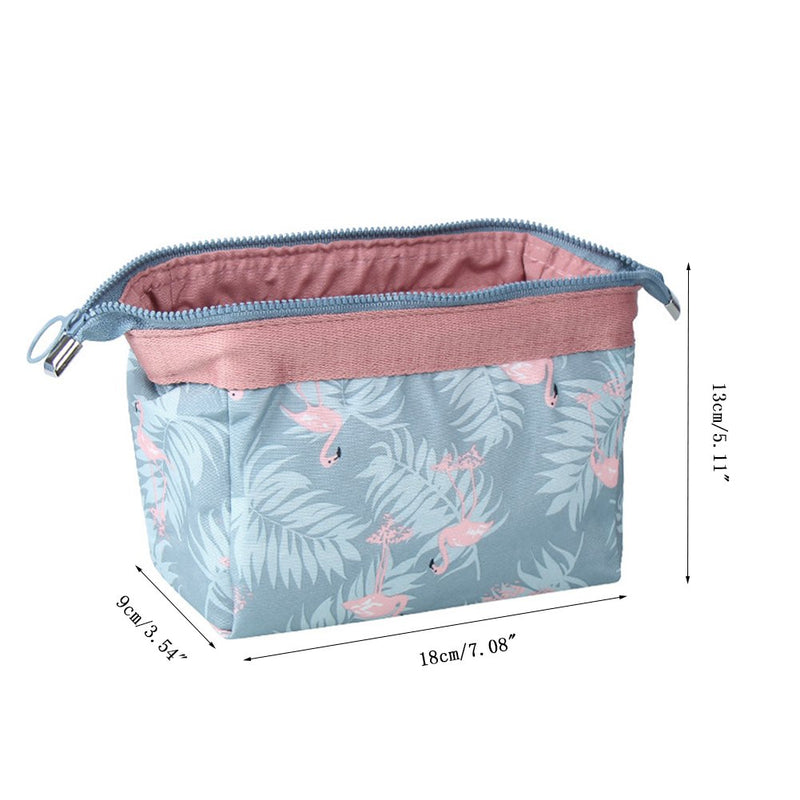 [Australia] - Makeup Bag Light Blue Flamingo Brush Organizer 