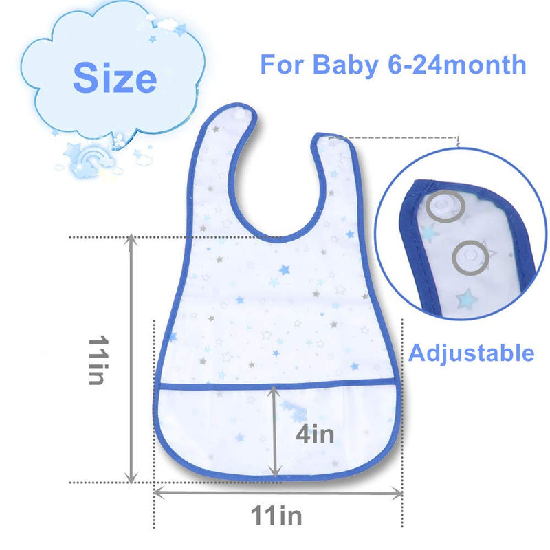 [Australia] - Baby bibs Waterproof Bib - Feeding bib, Adjustable Washable, Soft ForToddler Infant Kids, 0-24 Months Color1 