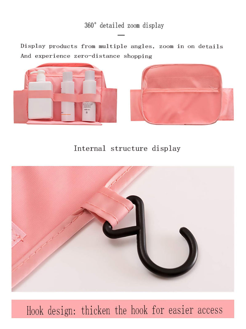 [Australia] - Hanging Toiletry Bag for hanging travel bags for toiletries Elastic Band Holders for Toiletries, Makeup, Brushes (Pink) Pink 