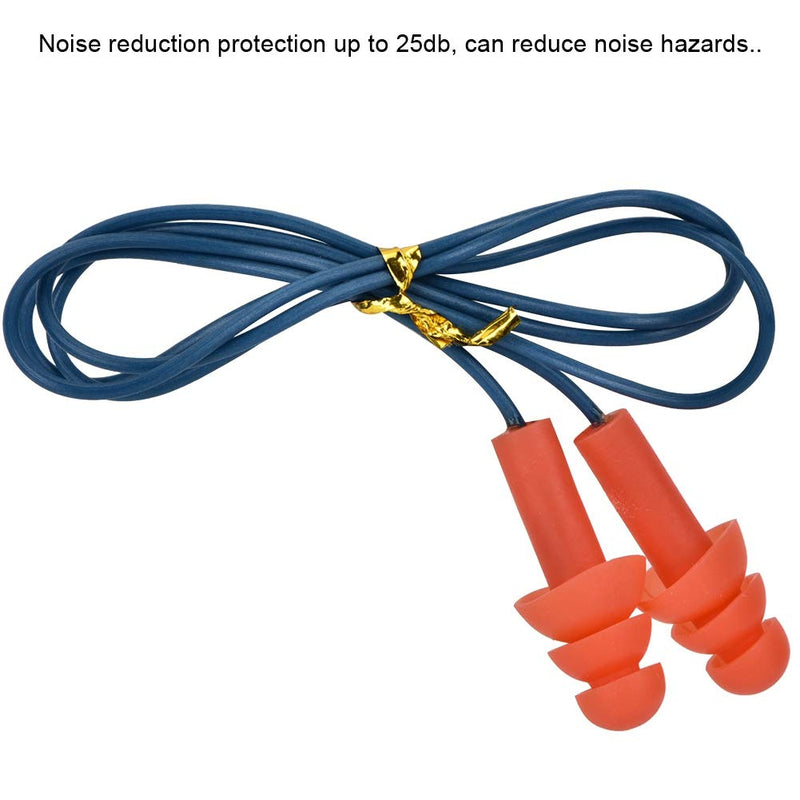 [Australia] - Corded Silicone Noise Reduction Ear Plugs，Metal Detectable Hearing Protection Ear Plugs，Noise Reduction Earplugs 