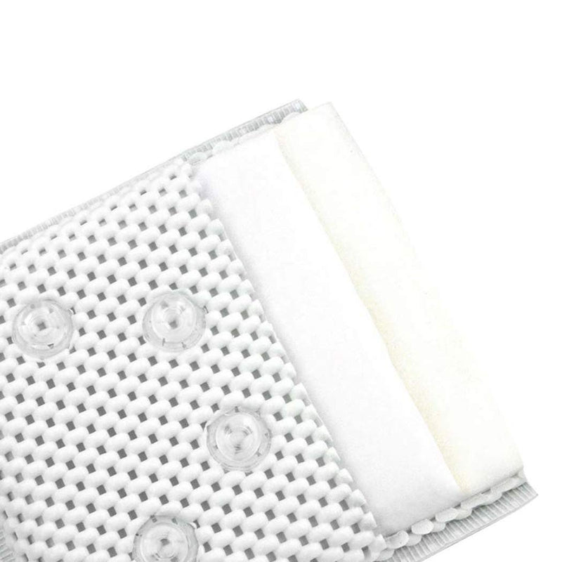 [Australia] - OSVINO Thick Comfy Hypoallergenic Drainage Bath Pillow for Jetted Tub Spa Cushion with 8 Suction Cups, White, 7.5"x11.5"x2" 