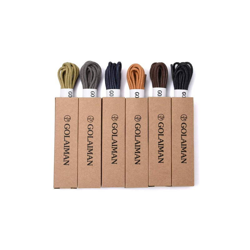 [Australia] - GOLAIMAN Waxed Dress Shoe Laces - Round Oxfords Shoelaces Leather Shoe Lace For Men Women 28inch(71cm) Black 