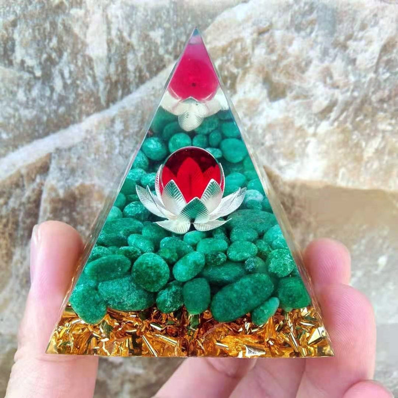 [Australia] - ycyingcheng Pyramid Ogan Crystal Energy Tower, Lotus Pyramid Crystal Healing Reiki Chakra Crushed Stone Jewelry Home Bedroom Office Table Desktop Decor, 6cm Y 