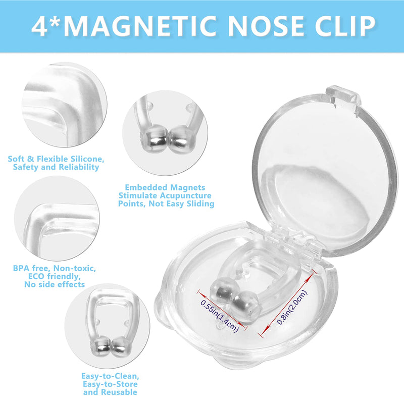 [Australia] - Upgraded Snore Stopper for Snoring Solution, (4 Nose Clips & Sleep Strips 120Pcs) Nose Breathing, Improved Nighttime Sleeping and Instant Snoring Relief & Comfortable, More New Choices 