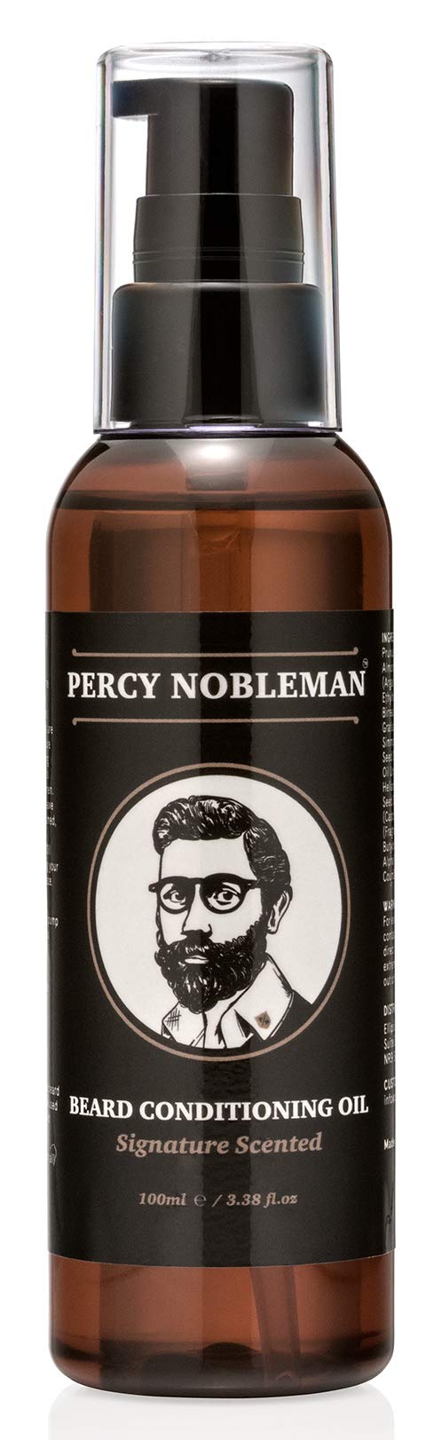 [Australia] - Beard Oil by Percy Nobleman - 99% Naturally Derived Newly Available Signature Scented Blend. Beard Conditioning Oil With a Special Mixture of Quality Ingredients that Softens and Conditions your Facial Hair. (100ml) 