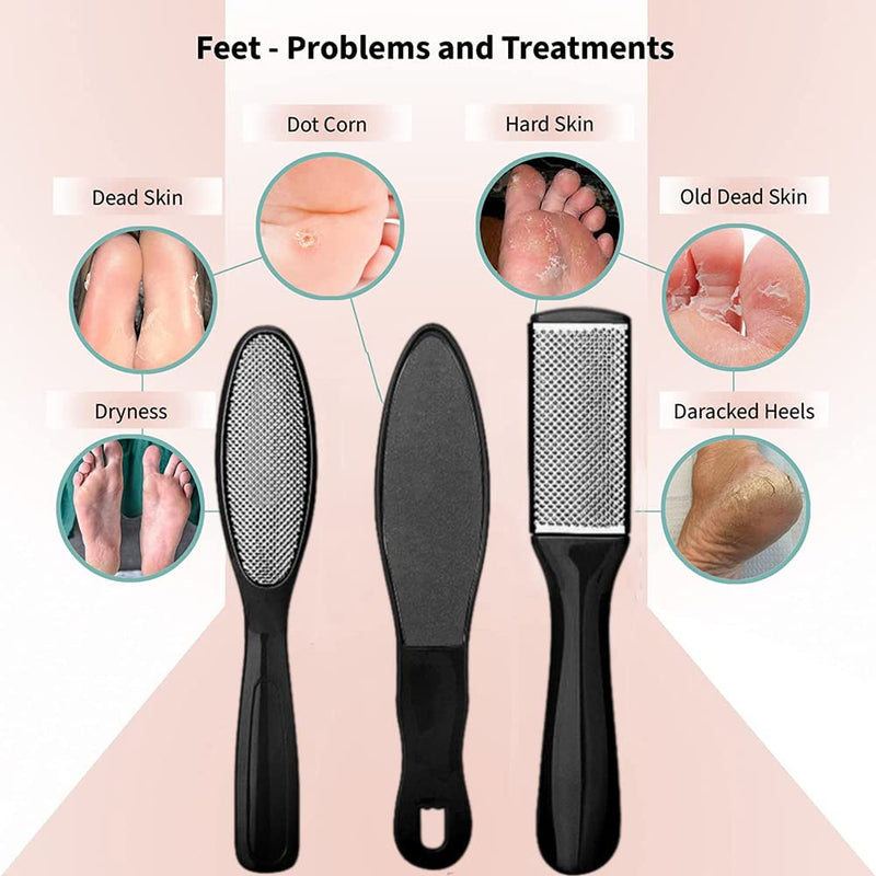 [Australia] - Foot Files for Hard Skin10 Pcs Multi Foot File Stainless Steel Feet Scrapers Hard Skin Remover Professional Foot Care Tool Foot Skin Removal Pedicure Set 