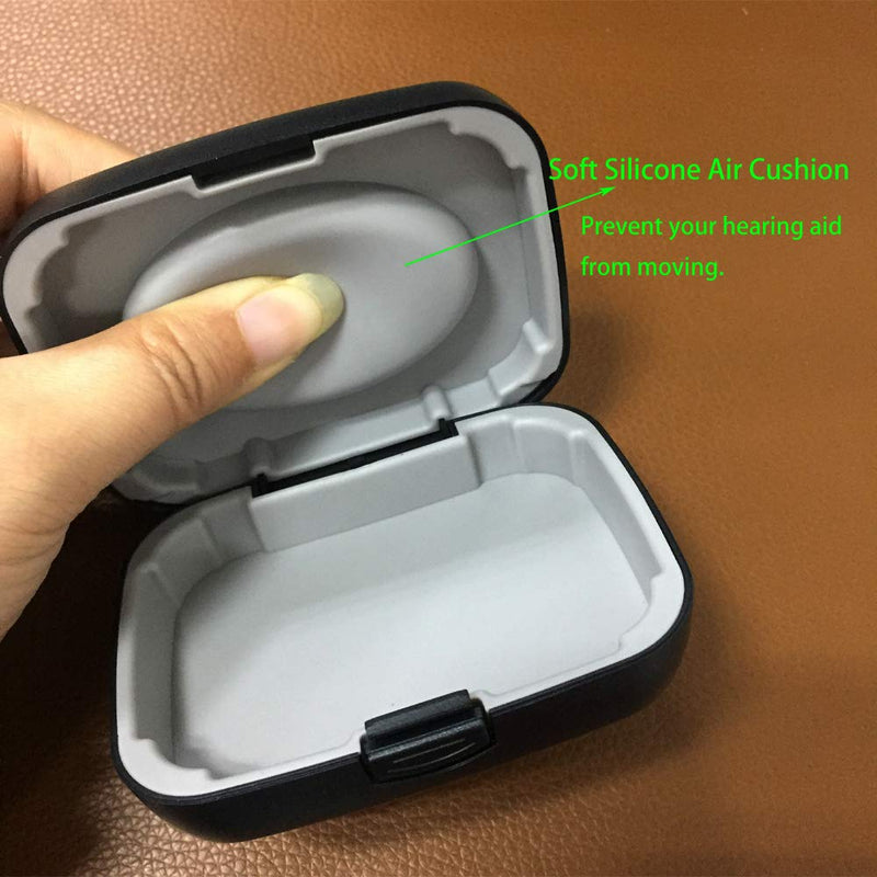 [Australia] - Hearing Aid Case Hard - Portable Protective Storage Case for BTE CIC IIC ITE (Black) Black 