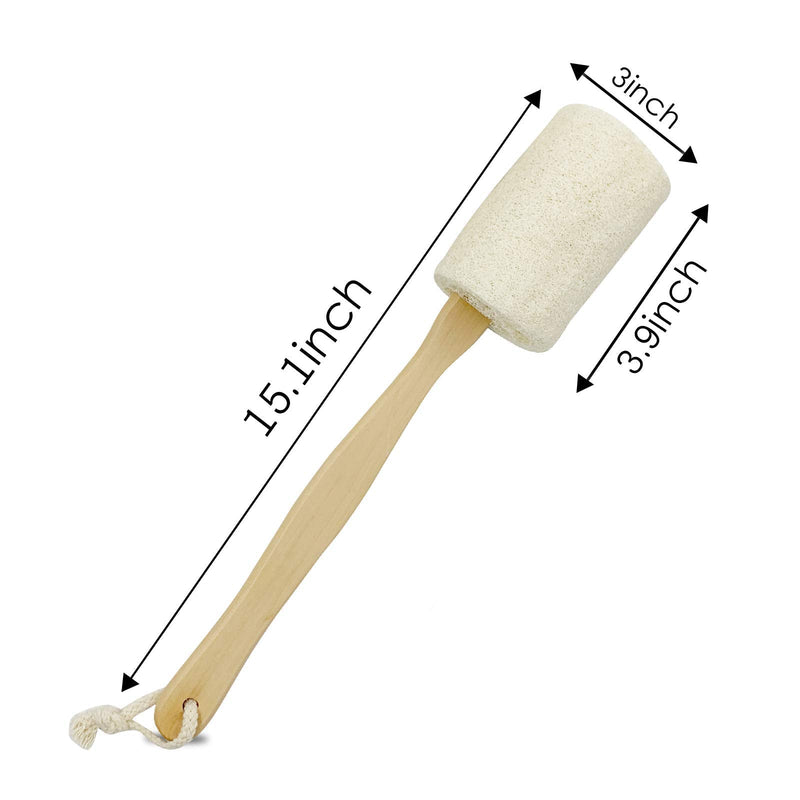 [Australia] - Natural Loofah Back Scrubber, QpenguinBabies Loofah on a Stick with Natural Loofah Sponge Exfoliating Body Sponge Scrubber With Long Wooden Handle Back Brush For Men & Women in Bath Spa Shower, 2 Pack 