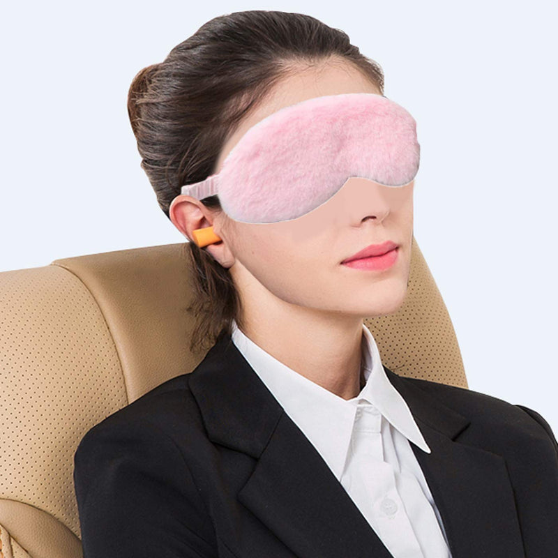 [Australia] - 4 Pcs Plush Eye Mask Soft Fluffy Plush Eye Mask Sleep Mask Adjustable for Kids Adult Women 