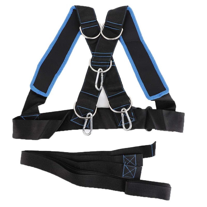 [Australia] - JULYKAI Weighted Resistance Bands, Speed Strength Training Sled Shoulder Harness Resistance Band Belt Sports Equipment - Black + blue 