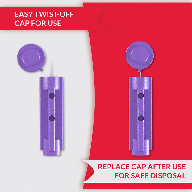 [Australia] - Ever Ready First Aid Sterile Twist-Cap Lancets 30G Purple - 300 Count 