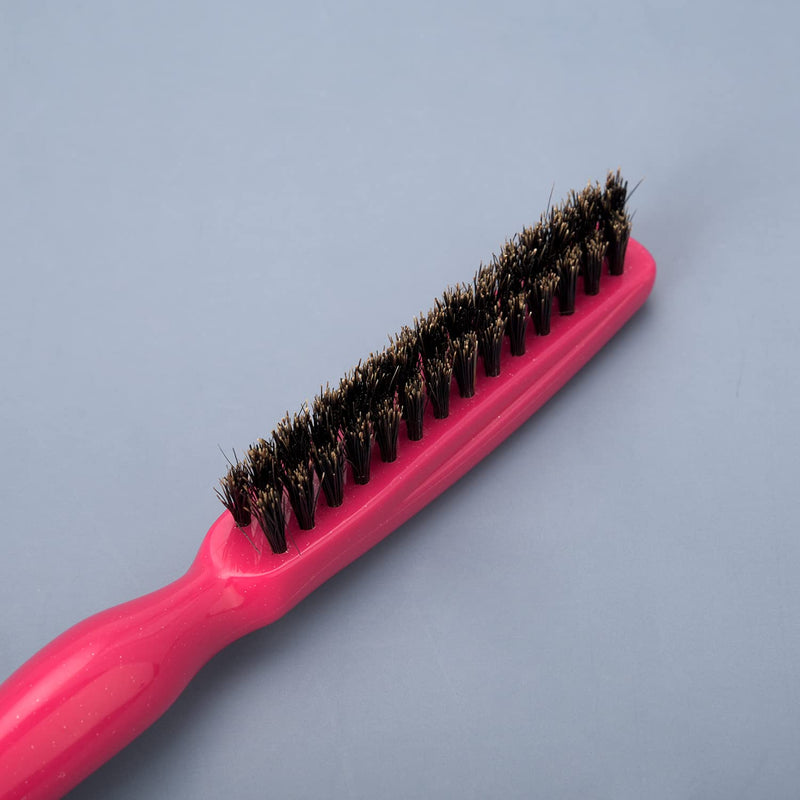 [Australia] - Euvoym 1 Piece Hot Pink Hair Teasing Brush Boar Bristle Hair Brush for Volume Hair Scalp Massage (Pink) 