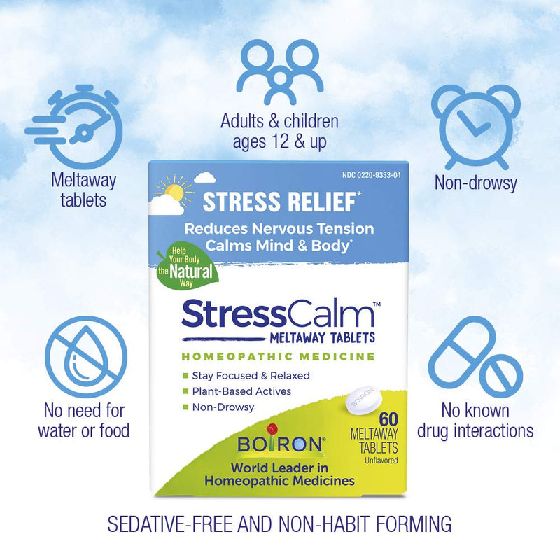 [Australia] - Boiron StressCalm for Relief of Stress, Anxiousness, Nervousness, Irritability, and Fatigue - 60 Count 60 Count (Pack of 1) 