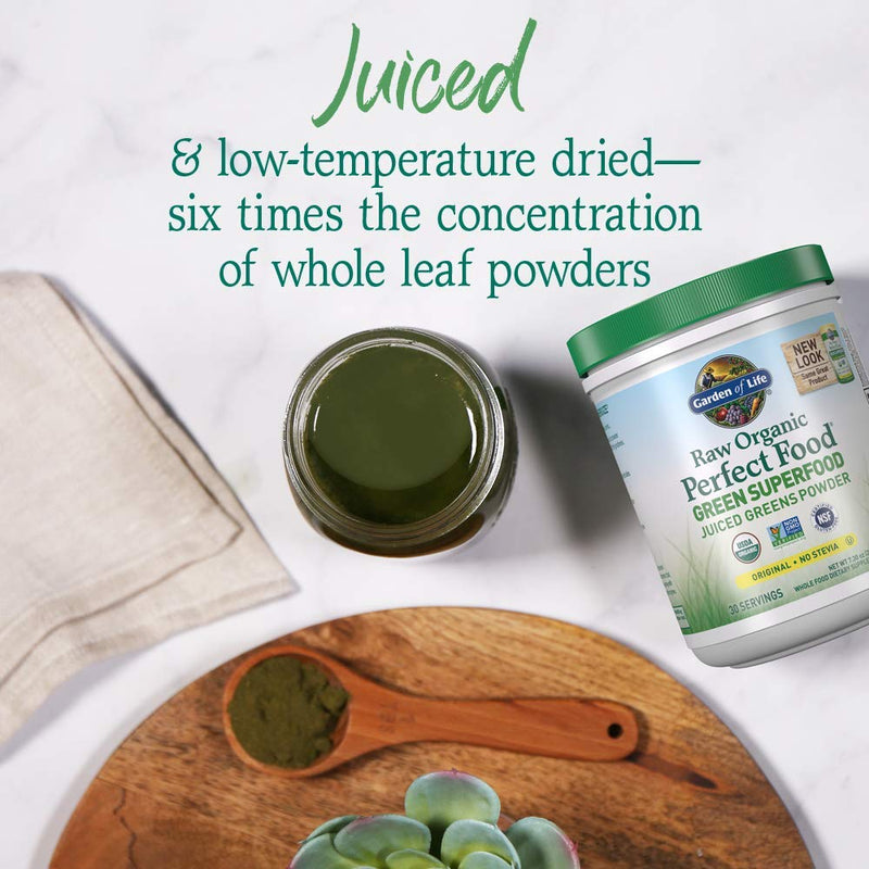 [Australia] - Garden of Life Raw Organic Perfect Food Green Superfood Juiced Greens Powder - Original Stevia-Free, 30 Servings, Non-GMO, Gluten Free Whole Food Dietary Supplement, Alkalize, Detoxify, Energize 30 Servings (Pack of 1) 