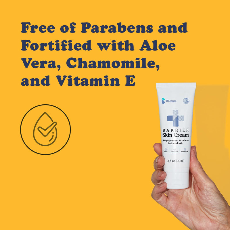 [Australia] - Because Barrier Cream – Fortified with Zinc Oxide and Vitamin E – Prevents Irritation from Chafing, Rubbing and Sore Spots Caused by Incontinence – 3 fl oz, 3-Pack 