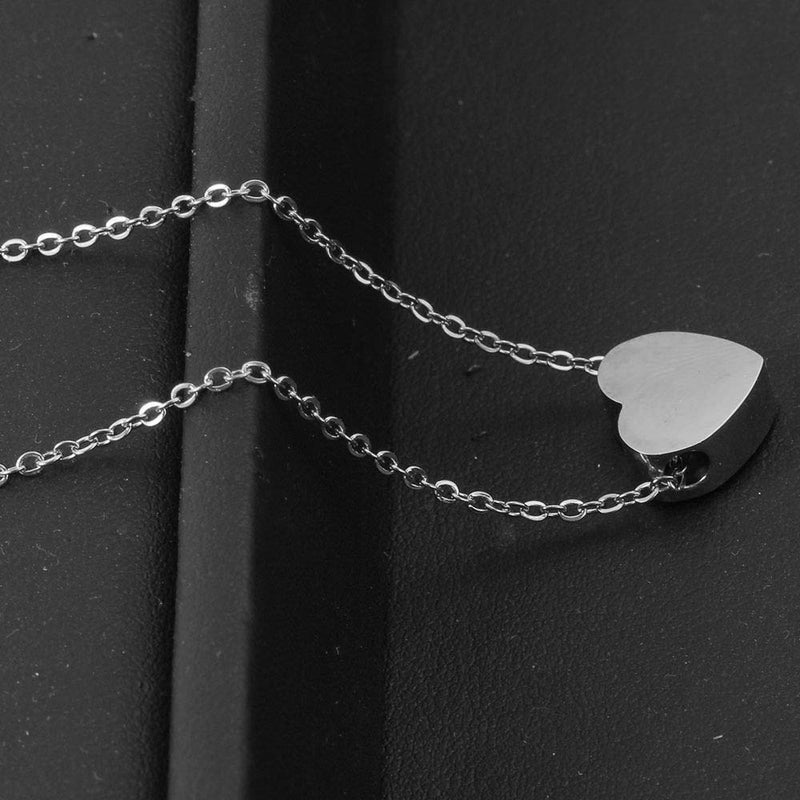 [Australia] - Jude Jewelers Stainless Steel Small Heart Charm Collar Necklace Silver 