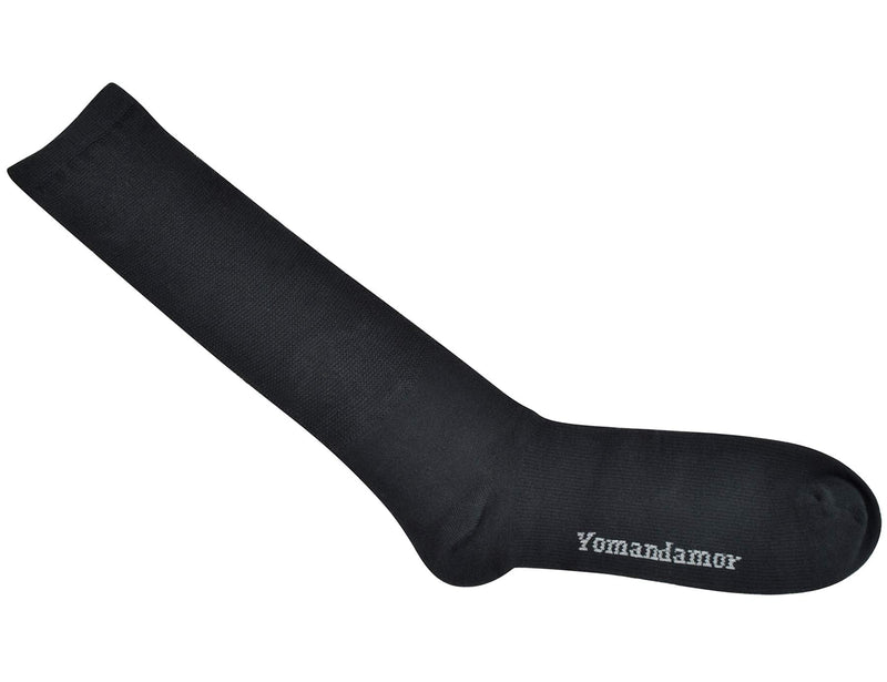 [Australia] - Yomandamor 4 Pairs Mens Over the Calf Compression/Diabetic Dress Socks with Seamless Toe Size 13-15 4 Pairs Black 