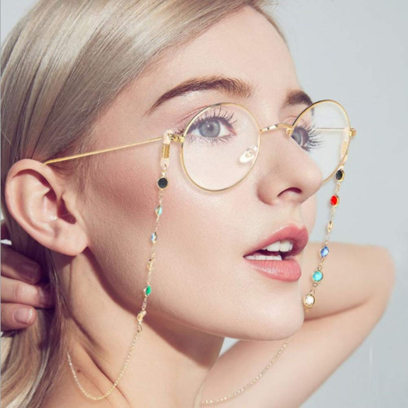 [Australia] - 2 Pcs Pearls Bead Eyeglass Chain Strap Sunglass Holder Lanyard Necklace Spectacles Holder Sunglasses Neck Cord Strap 