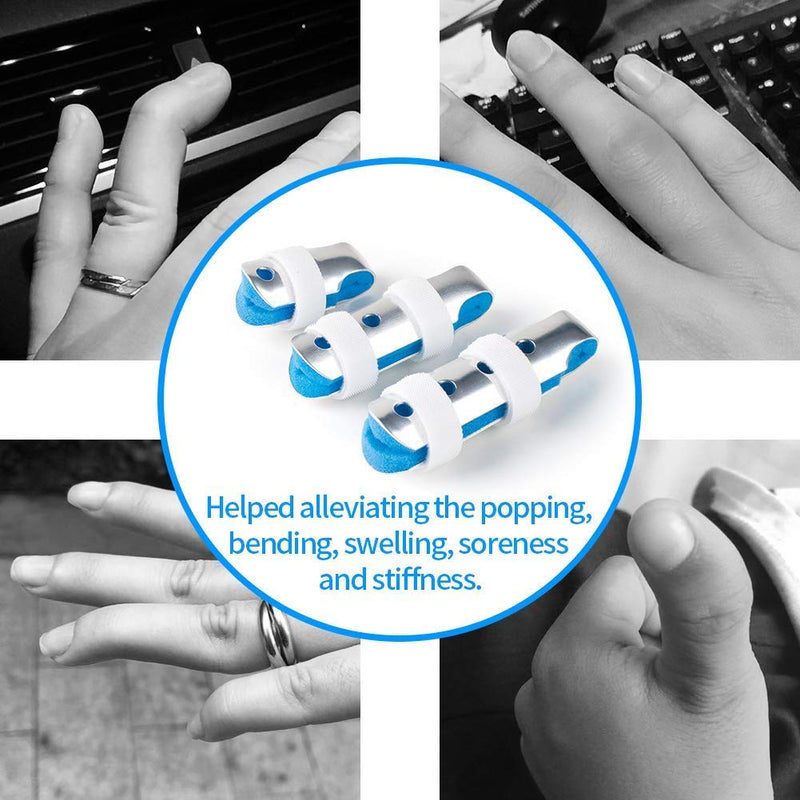 [Australia] - Aluminum Finger Splint, Teroys Metal Finger Support Brace for Broken Fingers Straightening Arthritis 3-Size Pack 1 Count (Pack of 1) 3 size 