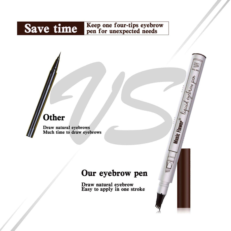 [Australia] - Tattoo Eyebrow Pen with Four Tips Long-lasting Waterproof Brow Gel and Tint Dye Cream for Eyes Makeup(1#Chestnut) 1#Chestnut 