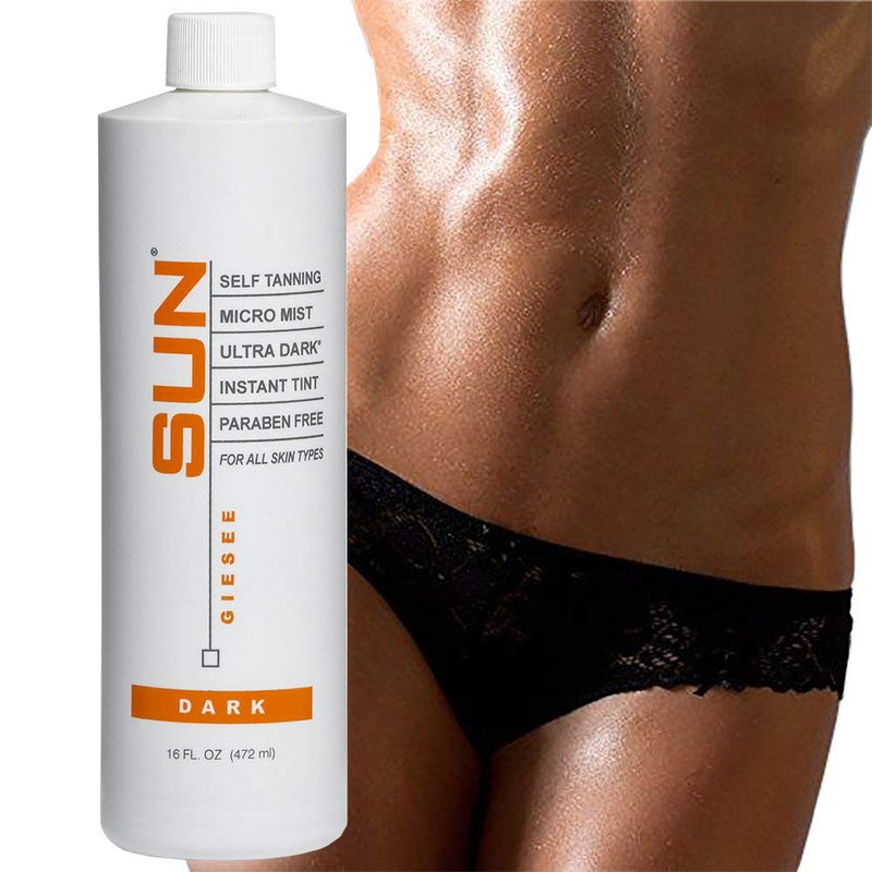 [Australia] - Dark Spray Tan Solution 16 oz Spray Bottle | Sunless Tanner Solution | Machine Airbrush Self Tanning | Dha with Bronzer by Sun Labs 16 Fl Oz (Pack of 1) Dark 