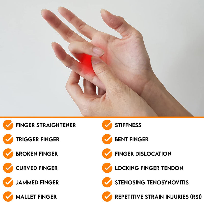 [Australia] - CTR Band Trigger Finger Splint - Support Brace for Middle, Ring, Index, Thumb and Pinky - Straightening Curved, Bent, Locked Hands - Tendon Lock Release Stabilizer Knuckle Wrap 
