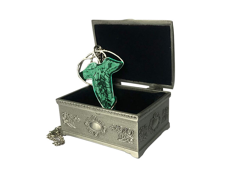 [Australia] - YANJIKEJI Elven Green Leaf Brooch Pin Pendant Necklace Earrings with Jewelry Box 