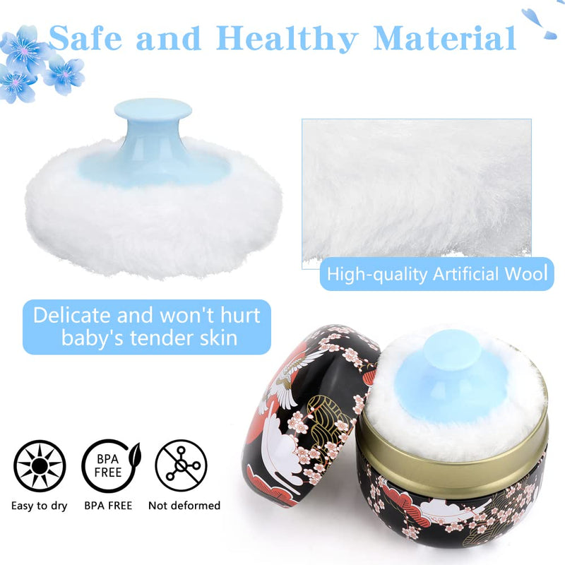 [Australia] - LIONVISON Baby Powder Case,Body Powder Puff Box with Soft Powder Puff Travel Container for Body Powder,Home Travel Powder Case for Talcum Powder and Loose Powder（Black）(Not Include Powder) Black 