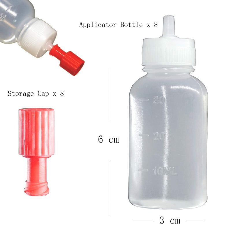 [Australia] - 30Milliliter Precision Applicator Bottle with Blunt Tip Needle and Cap|14ga 16ga 18ga 20ga 22ga Blunt Needles|Oil Dropper Bottle, Glue Applications, Acrylic Painting, 8 Pcs 