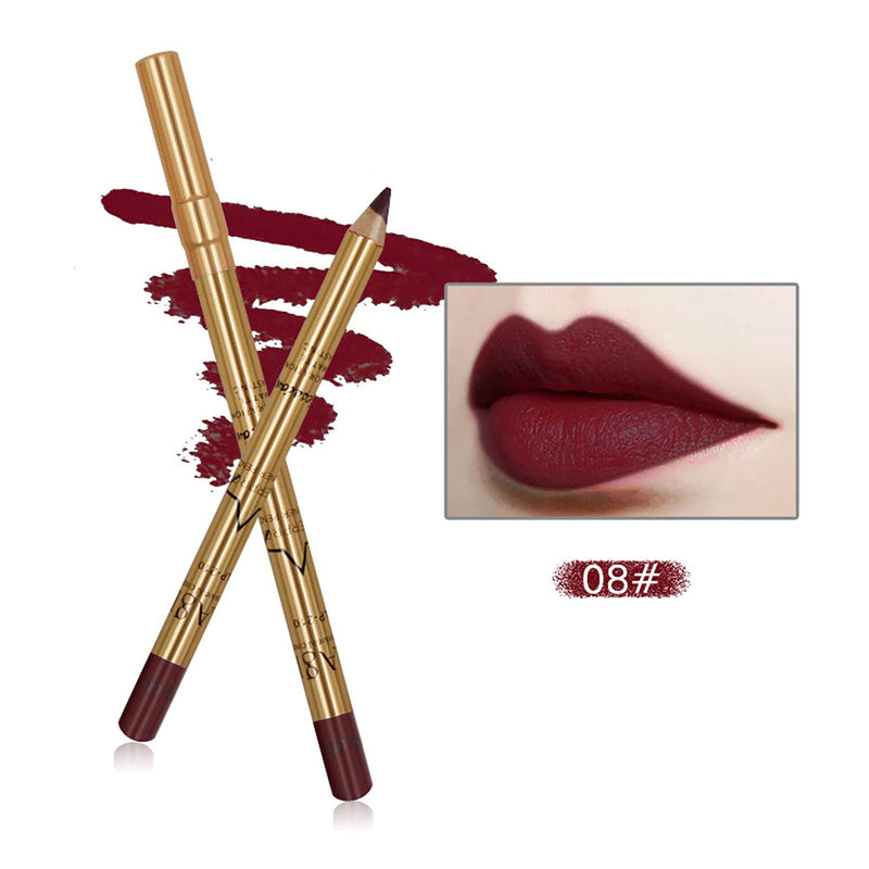 [Australia] - CCbeauty Lip Liner Pencil Makeup Matte Lip Liner Pen Waterproof Long Lasting Lipstick Liner Slim 8 Color Set with Sharpener 